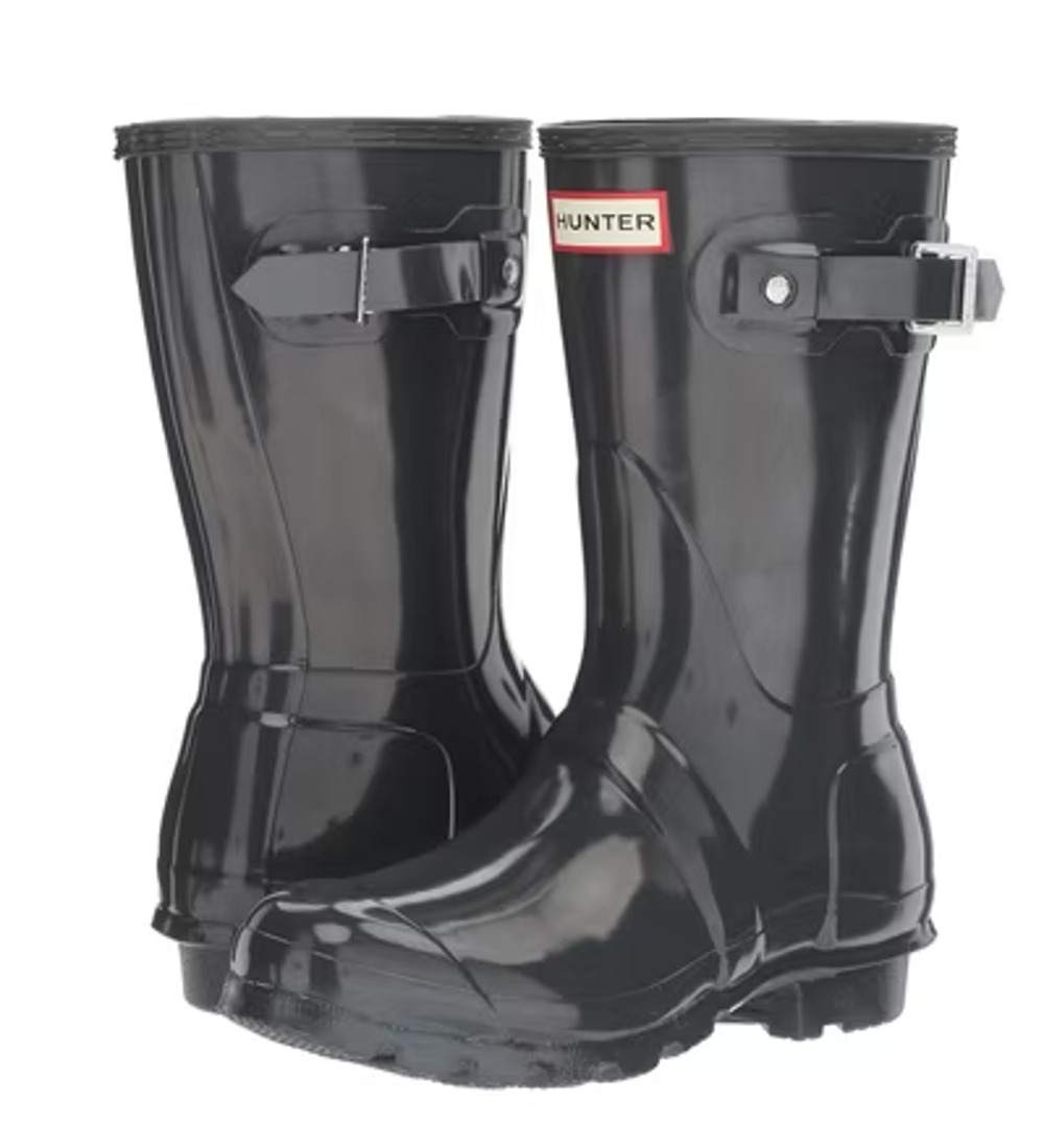 Hunter Womens Original Short Gloss Rain Mid Boot US 10 Grey Waterproof NWOB